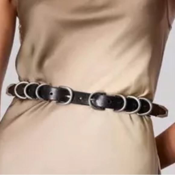 Rag & Bone Double Spire Black Leather Belt - Womens - Picture 2 of 4